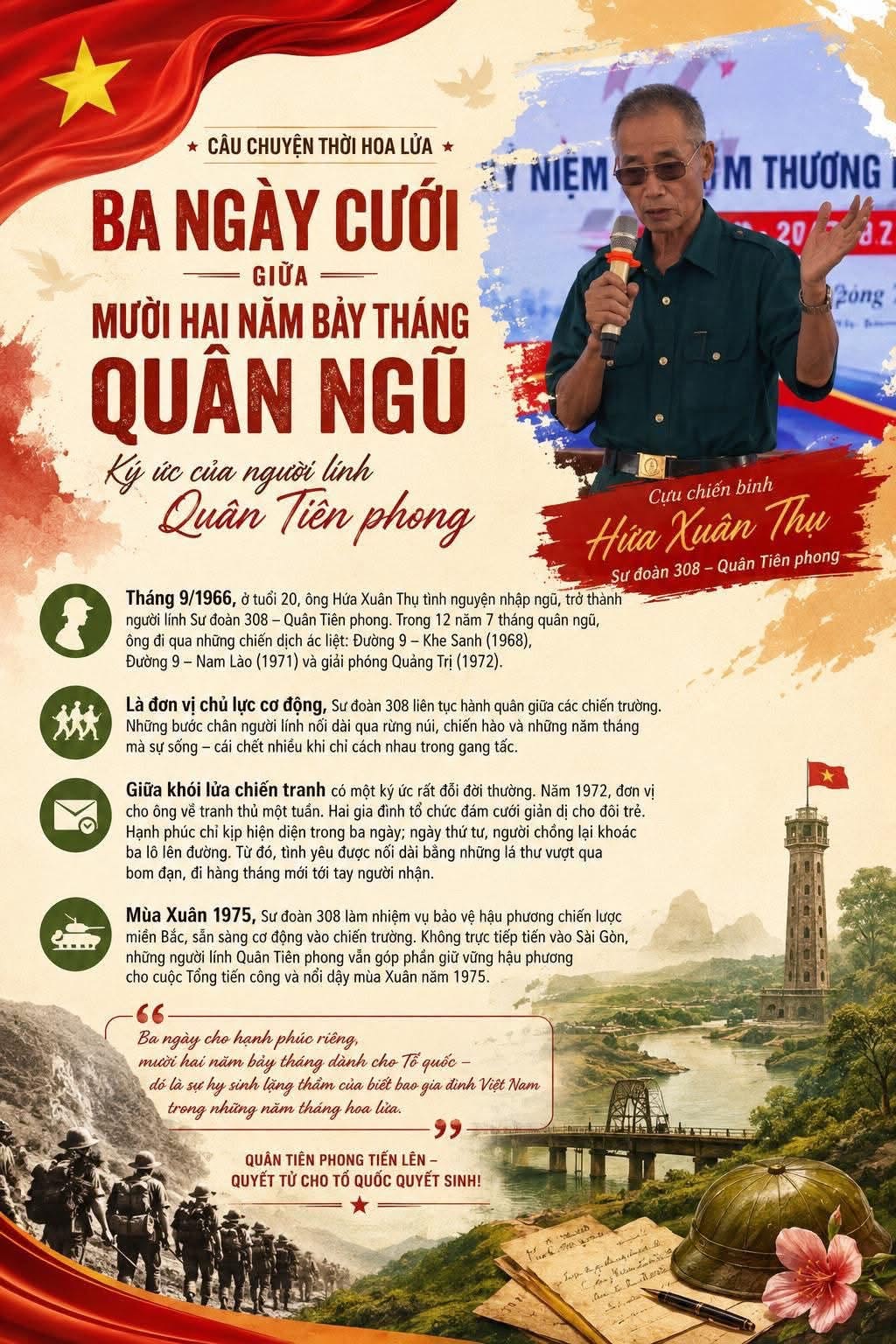 Ba ngày cưới - 12 năm 7 tháng quân ngũ