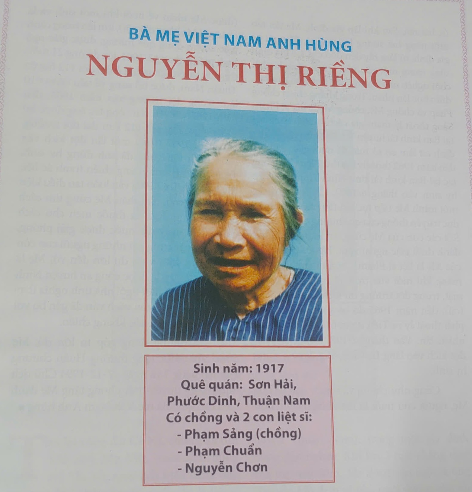 Mẹ Nguyễn Thị Riềng – Tấm lòng kiên trung nơi làng biển Sơn Hải và ước nguyện hướng về Bác Hồ.