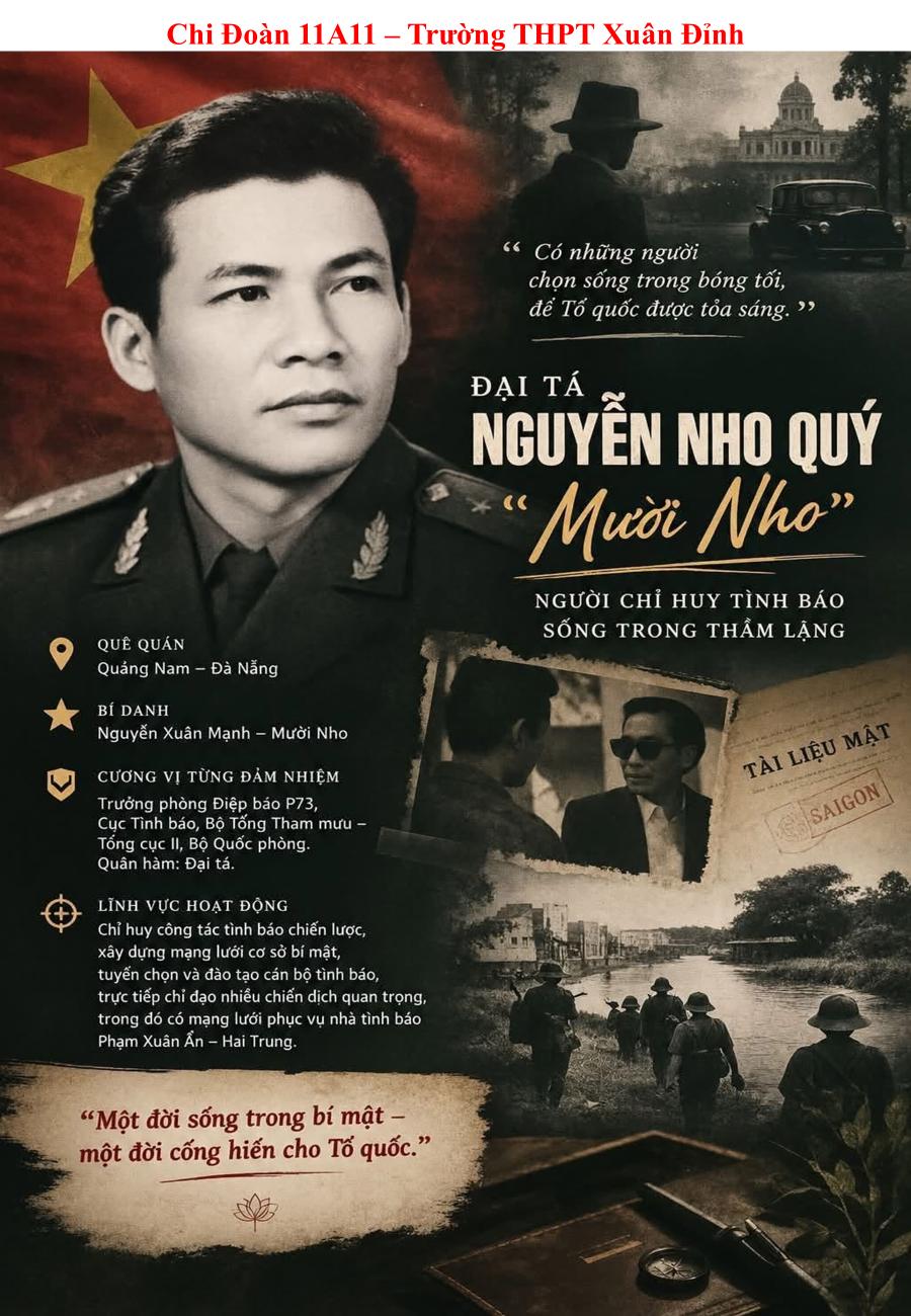 Đại tá Nguyễn Nho Qúy "Mười Nho" - Người chỉ huy tình báo sống trong thầm lặng