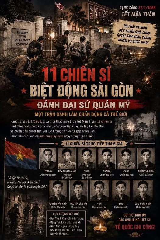 11 CHIẾN SĨ BIỆT ĐỘNG SÀI GÒN – NHỮNG NGƯỜI ĐÃ LÀM CẢ THẾ GIỚI CHẤN ĐỘNG TẠI ĐẠI SỨ QUÁN MỸ TẾT MẬU THÂN 1968
