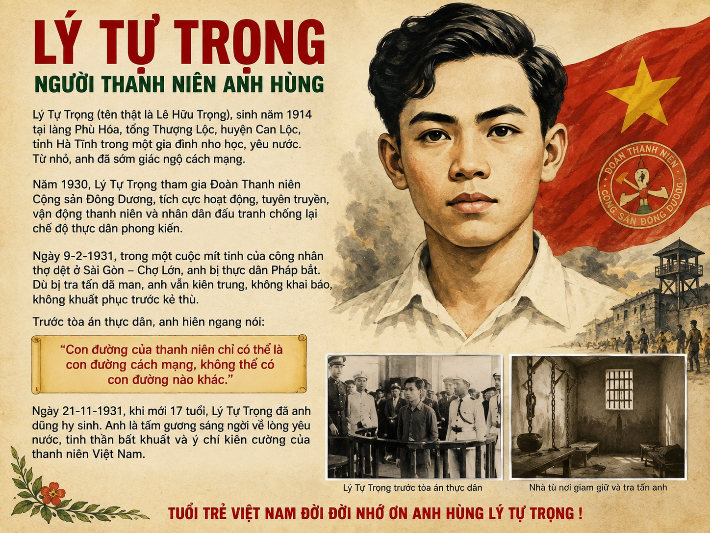 Lý  Tự Trọng – Người Thanh Niên Anh Hùng
