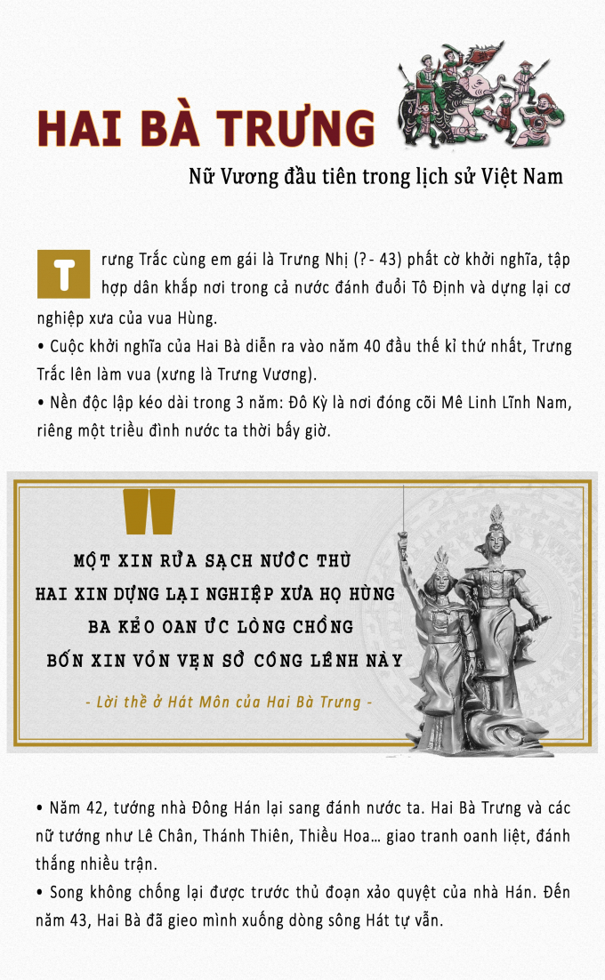 HAI NỮ VƯƠNG ĐẦU TIÊN TRONG LỊCH SỰ