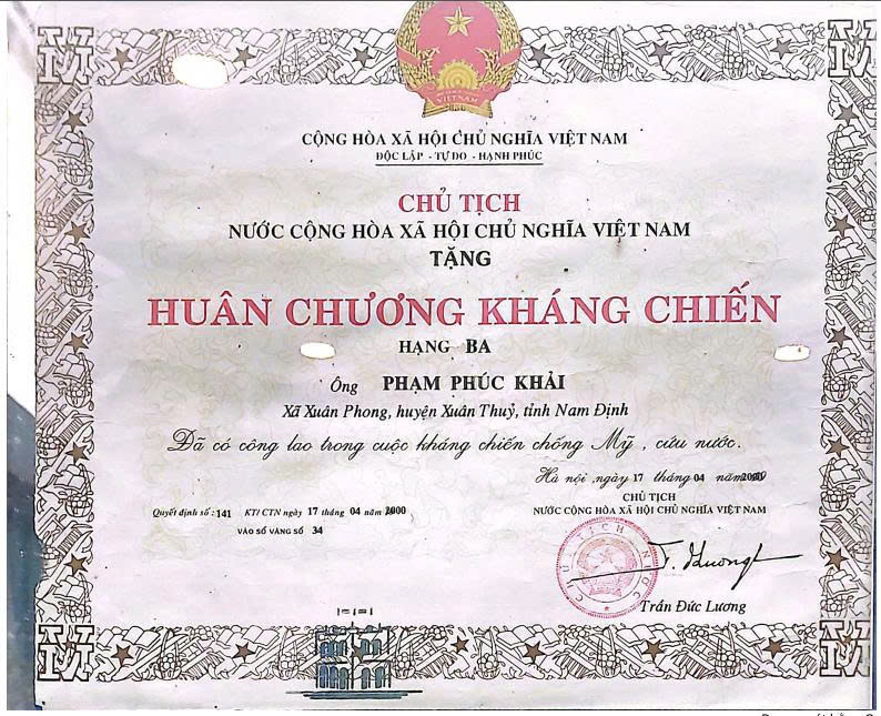 Phục viên: Phạm Phúc Khải: Nhân chứng trực tiếp tham gia các sự kiện lịch sử