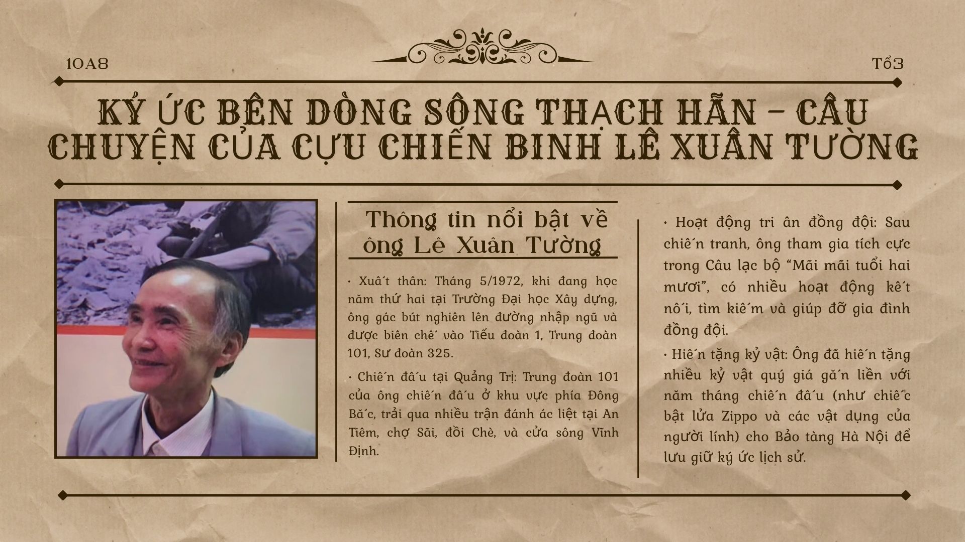 KÝ ỨC BÊN DÒNG SÔNG THẠCH HÃN – CÂU CHUYỆN CỦA CỰU CHIẾN BINH LÊ XUÂN TƯỜNG