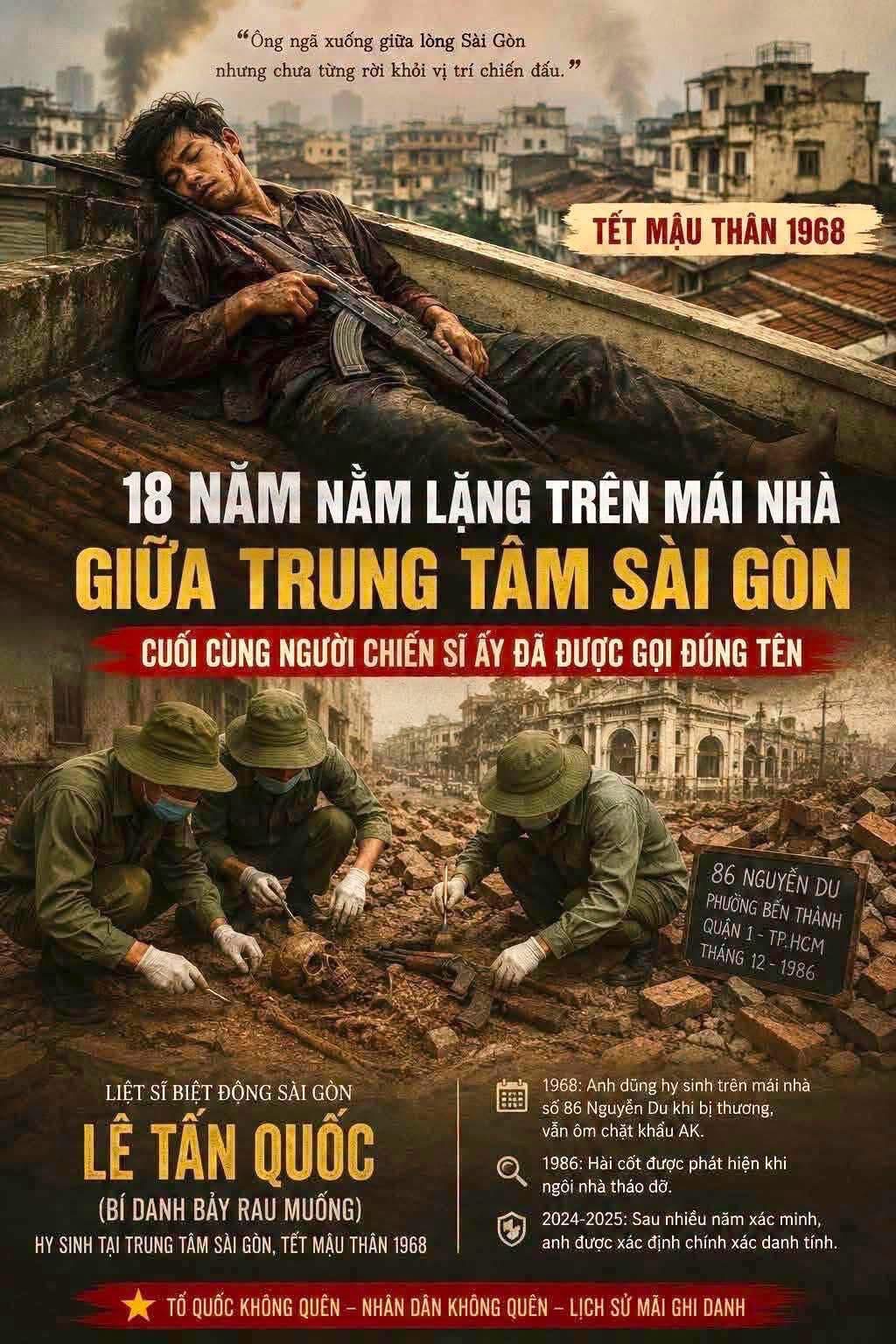 18 NĂM NẰM LẶNG TRÊN MÁI NHÀ... ĐỂ RỒI MỘT NGÀY TỔ QUỐC GỌI ĐÚNG TÊN ANH  .