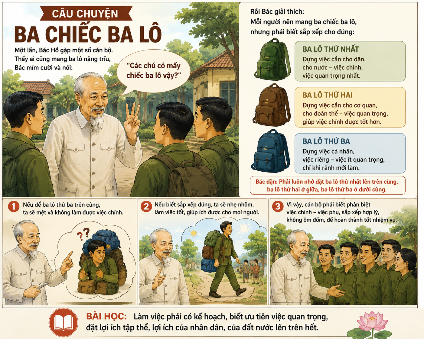 Ba chiếc ba lô