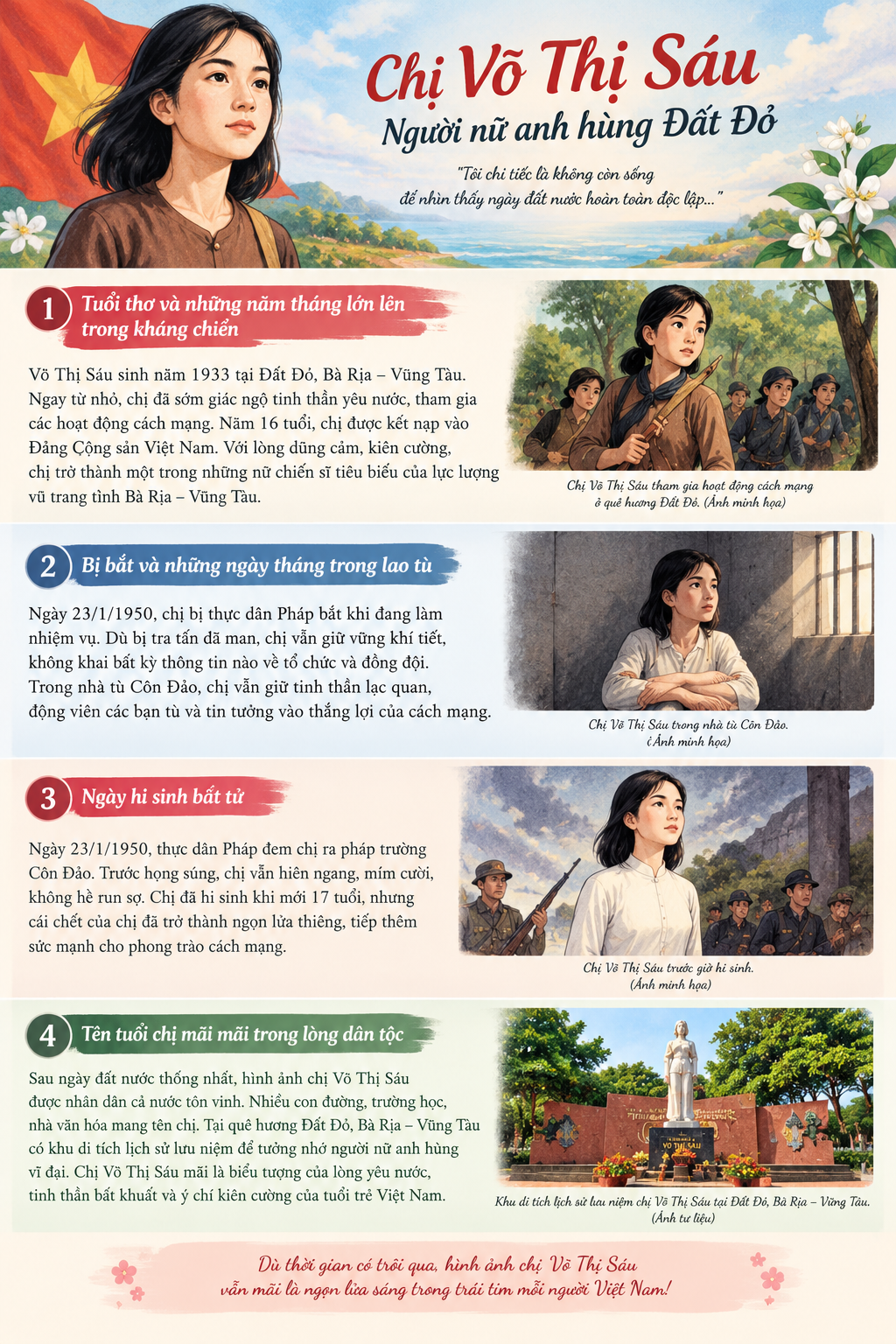 CHỊ VÕ THỊ SÁU – NGƯỜI NỮ ANH HÙNG ĐẤT ĐỎ