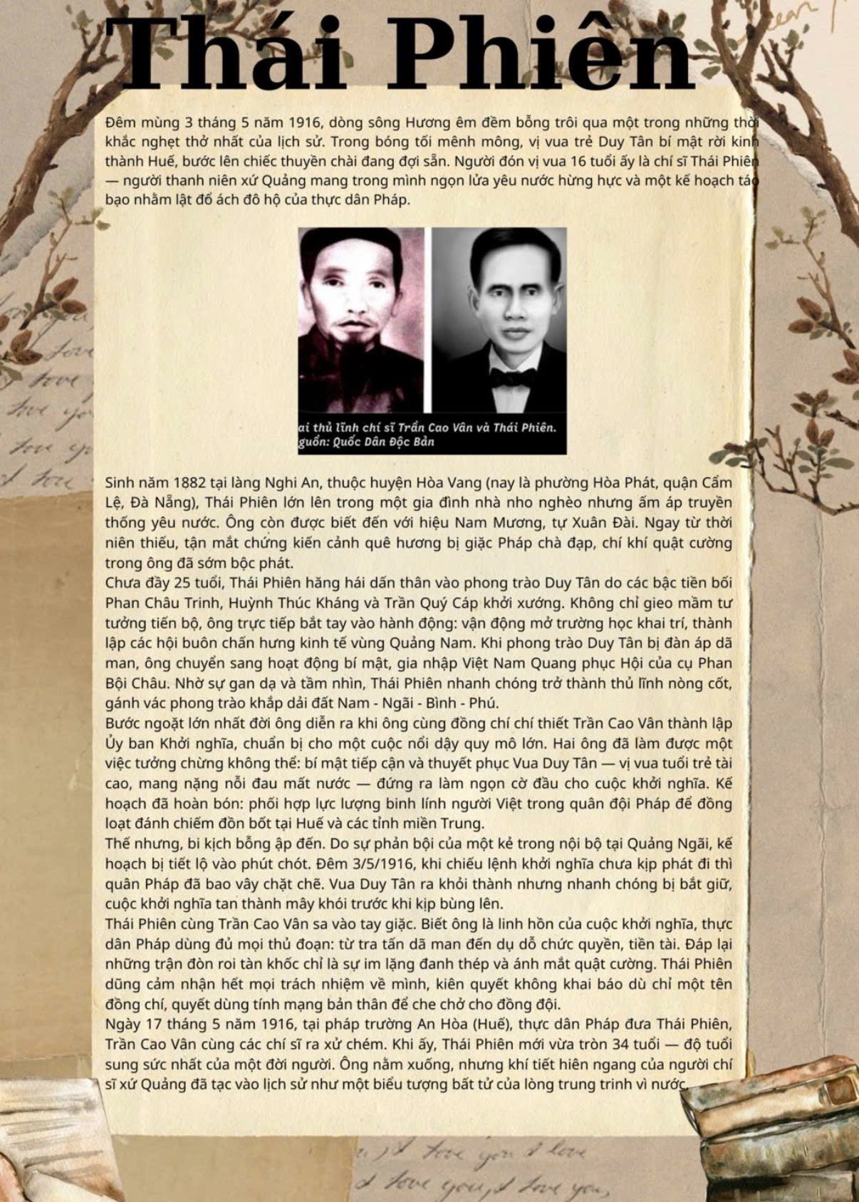 Thái Phiên - Nhà chí sĩ yêu nước