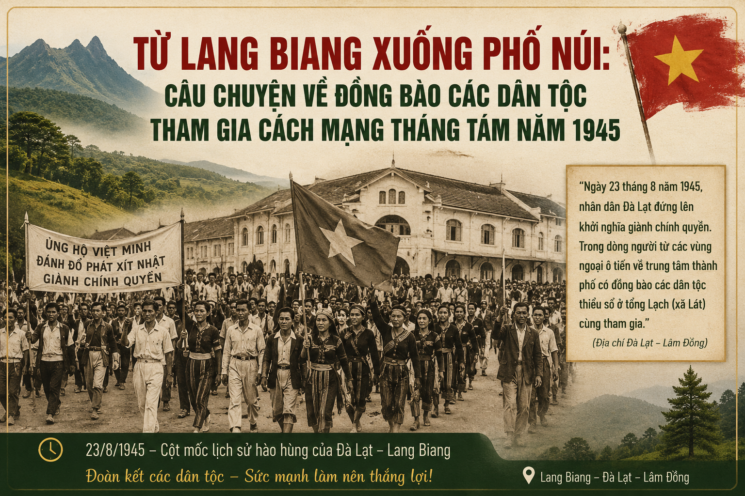 Từ Lang Biang xuống phố núi: Câu chuyện về đồng bào các dân tộc tham gia Cách mạng Tháng Tám năm 1945