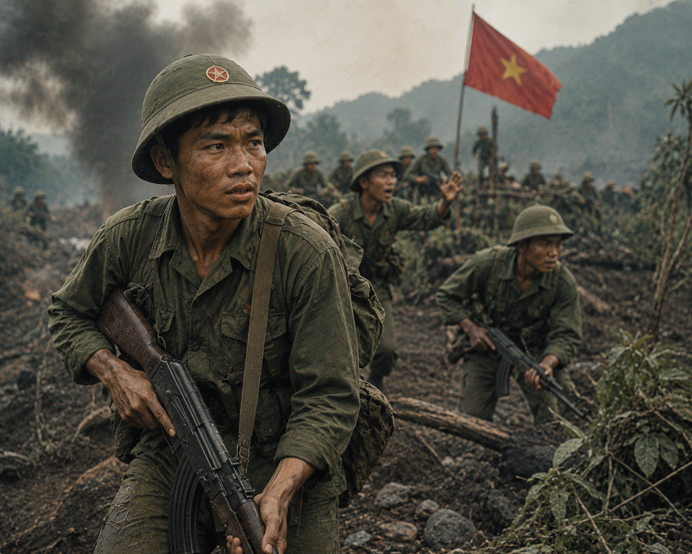Những bậc đá trên sườn núi