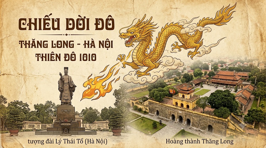 LÝ CÔNG UẨN VÀ CHIẾU DỜI ĐÔ NĂM 1010: ĐIỀM RỒNG BAY LÊN THĂNG LONG