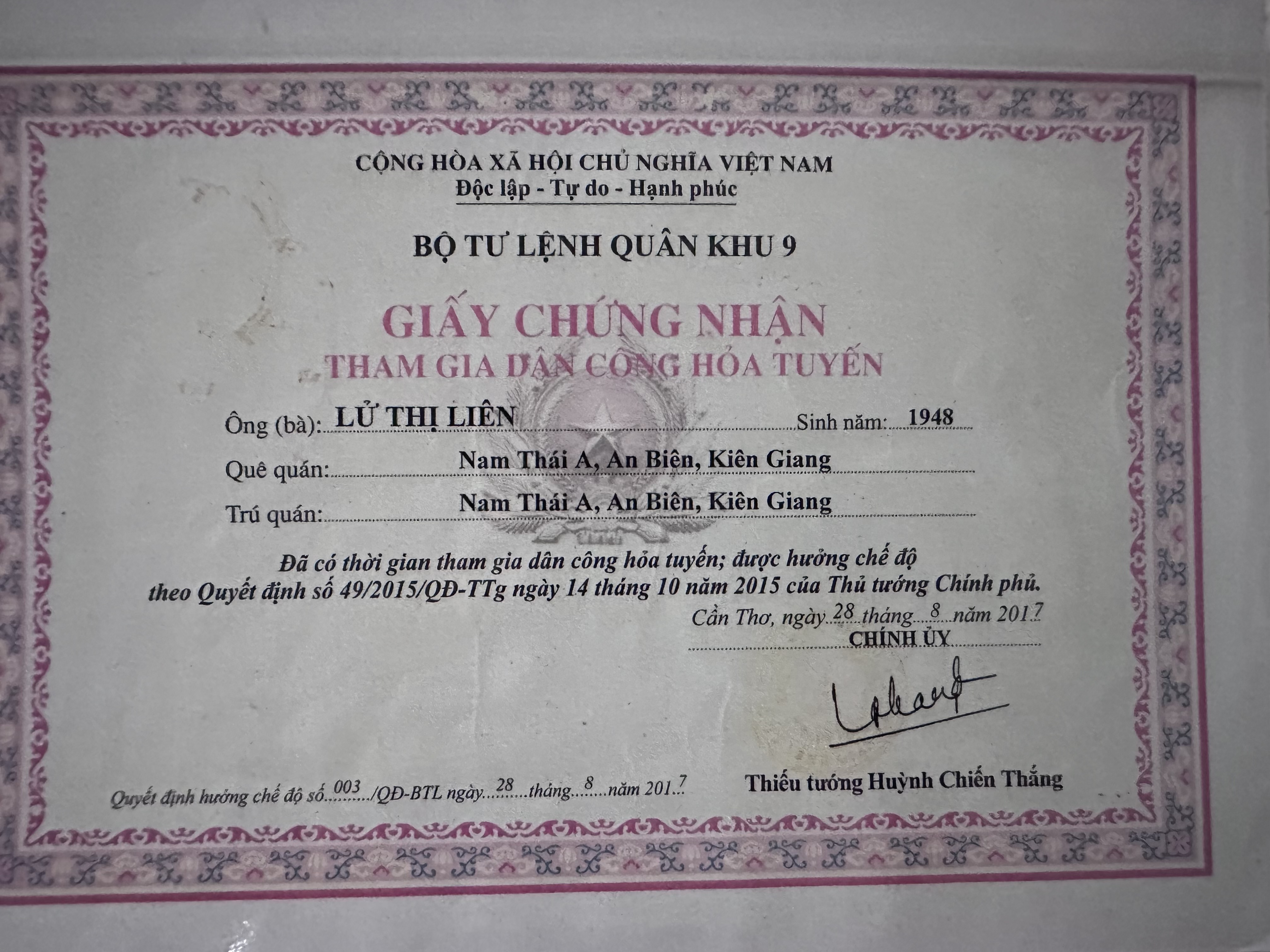 Thời Hoa Lửa Của Cụ Bà “Lử Thị Liên”