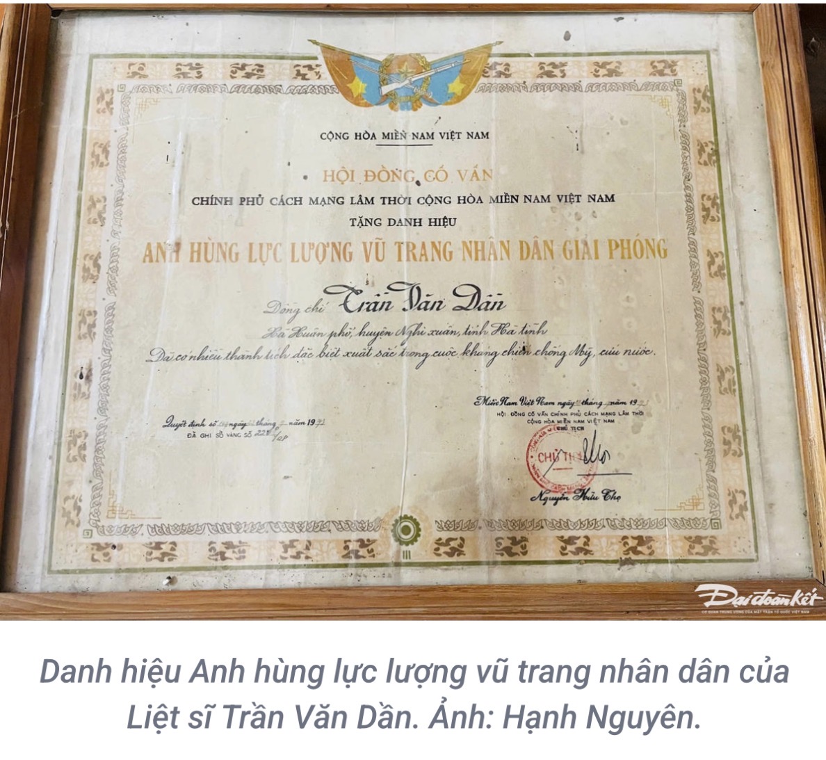 Câu chuyện xúc động ‘bước ra’ từ kỷ vật của Anh hùng liệt sĩ Trần Văn Dần