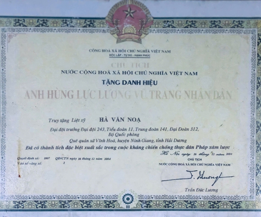 Hà Văn Nọa-Người Anh hùng “một tay” trung dũng, kiên cường
