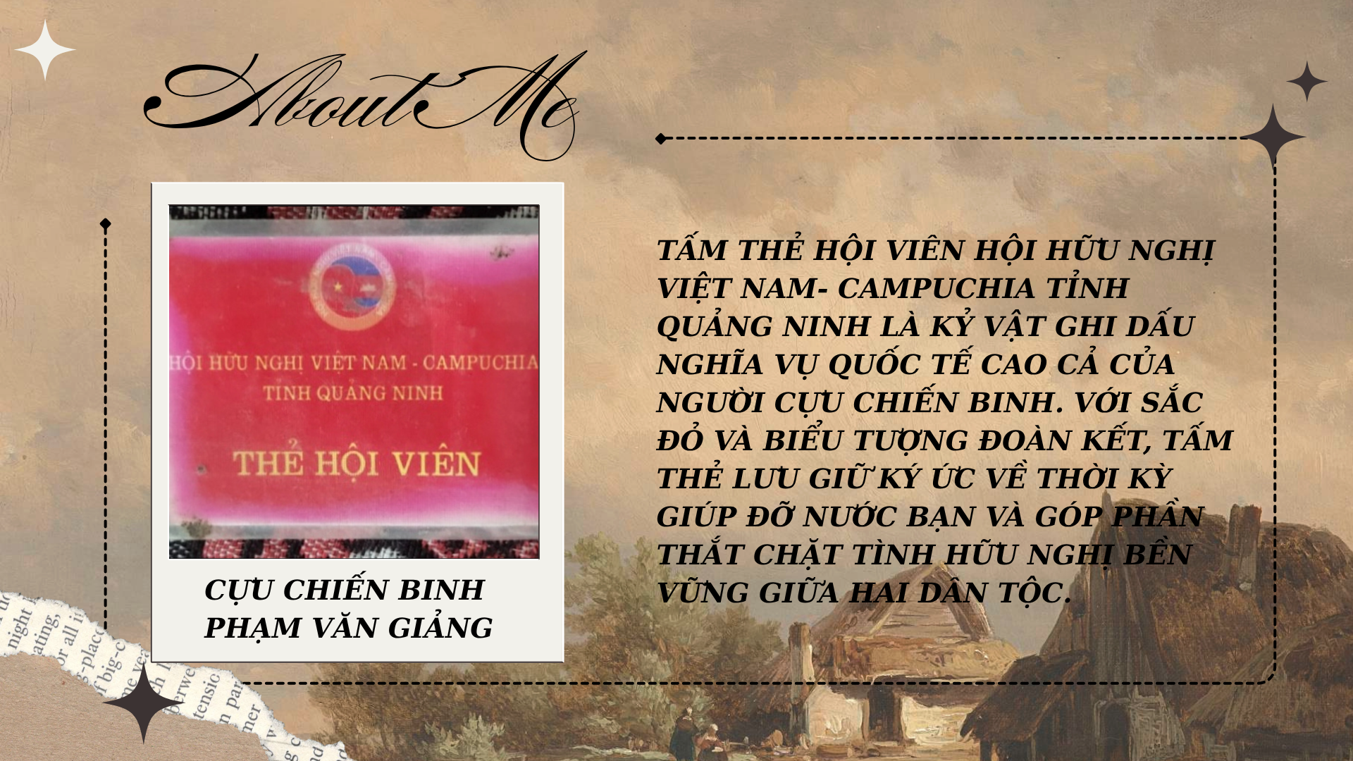THẺ HỘI VIÊN HỘI HỮU NGHỊ VIỆT NAM - CAMPUCHIA TỈNH QUẢNG NINH CỦA CỰU CHIẾN BINH PHẠM VĂN GIẢNG