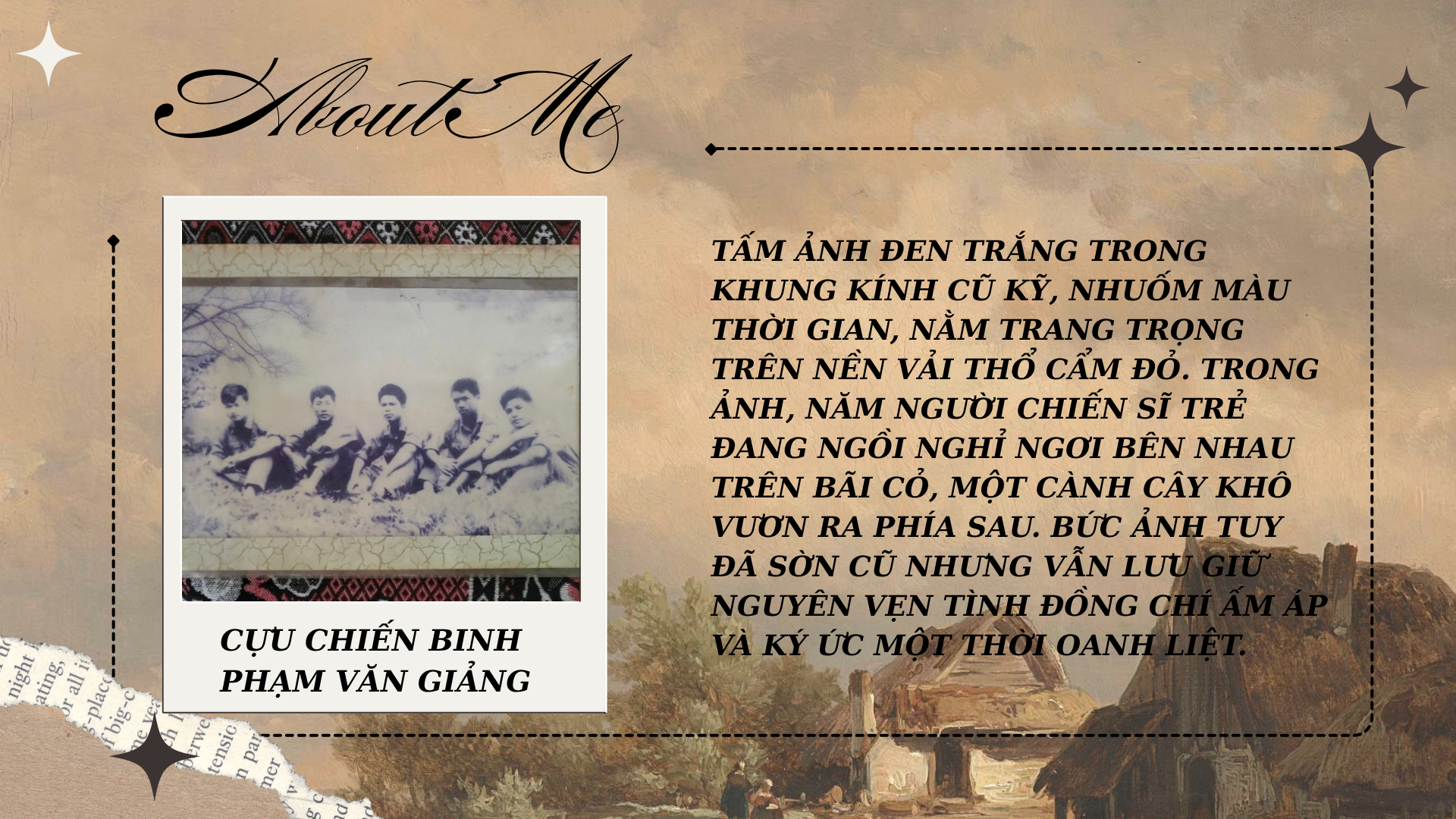 TẤM ẢNH ĐEN TRẮNG CỦA CỰU CHIẾN BINH PHẠM VĂN GIẢNG