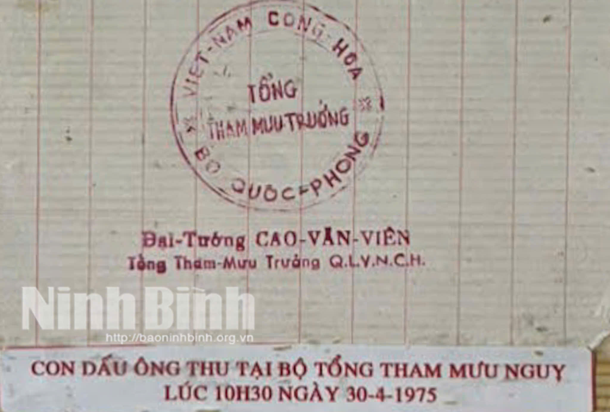 Câu chuyện xúc động của người thu giữ con dấu tướng Cao Văn Viên