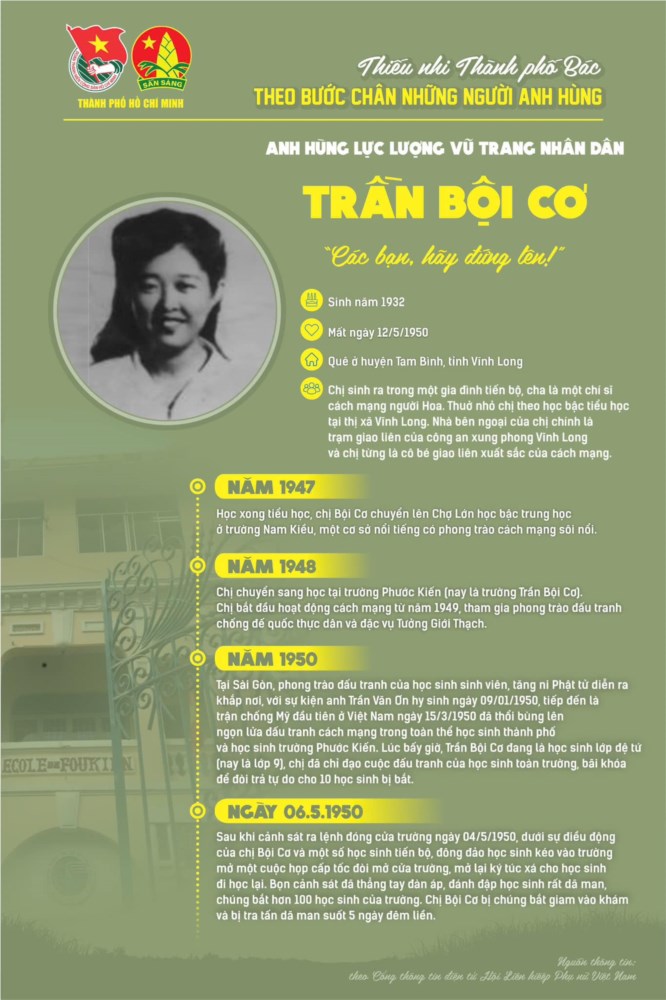 [Đoàn trường THPT Hai Bà Trưng] Anh hùng LLVT Trần Bội Cơ