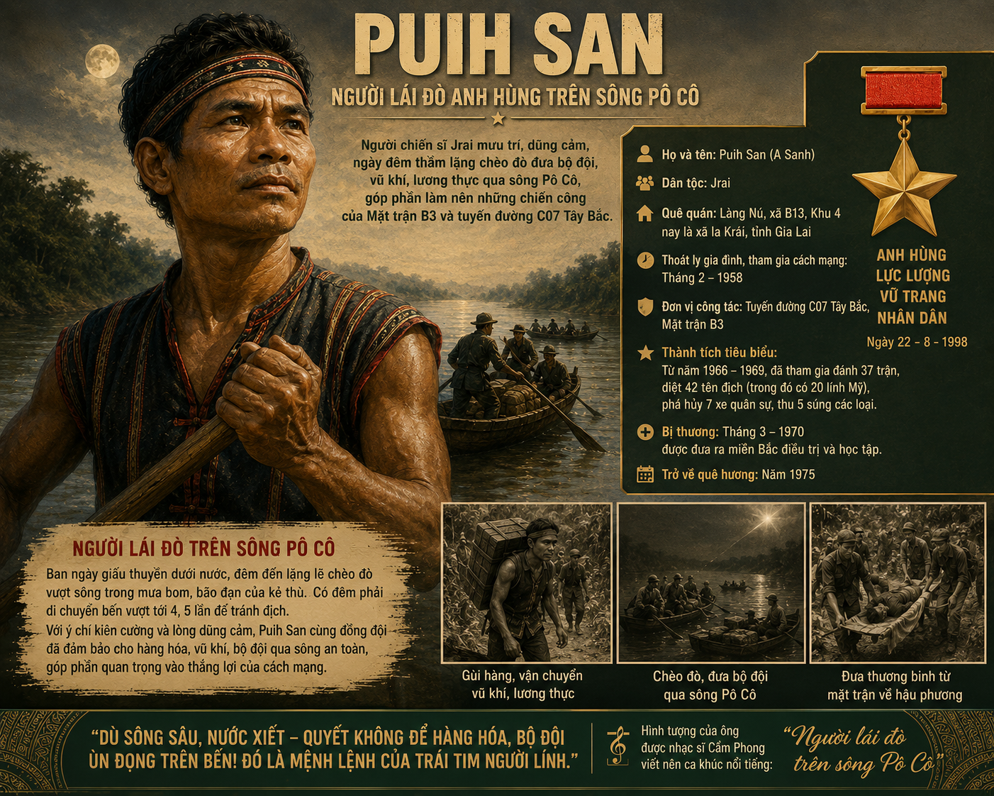NGƯỜI LÁI ĐÒ ANH HÙNG TRÊN DÒNG SÔNG PÔ CÔ