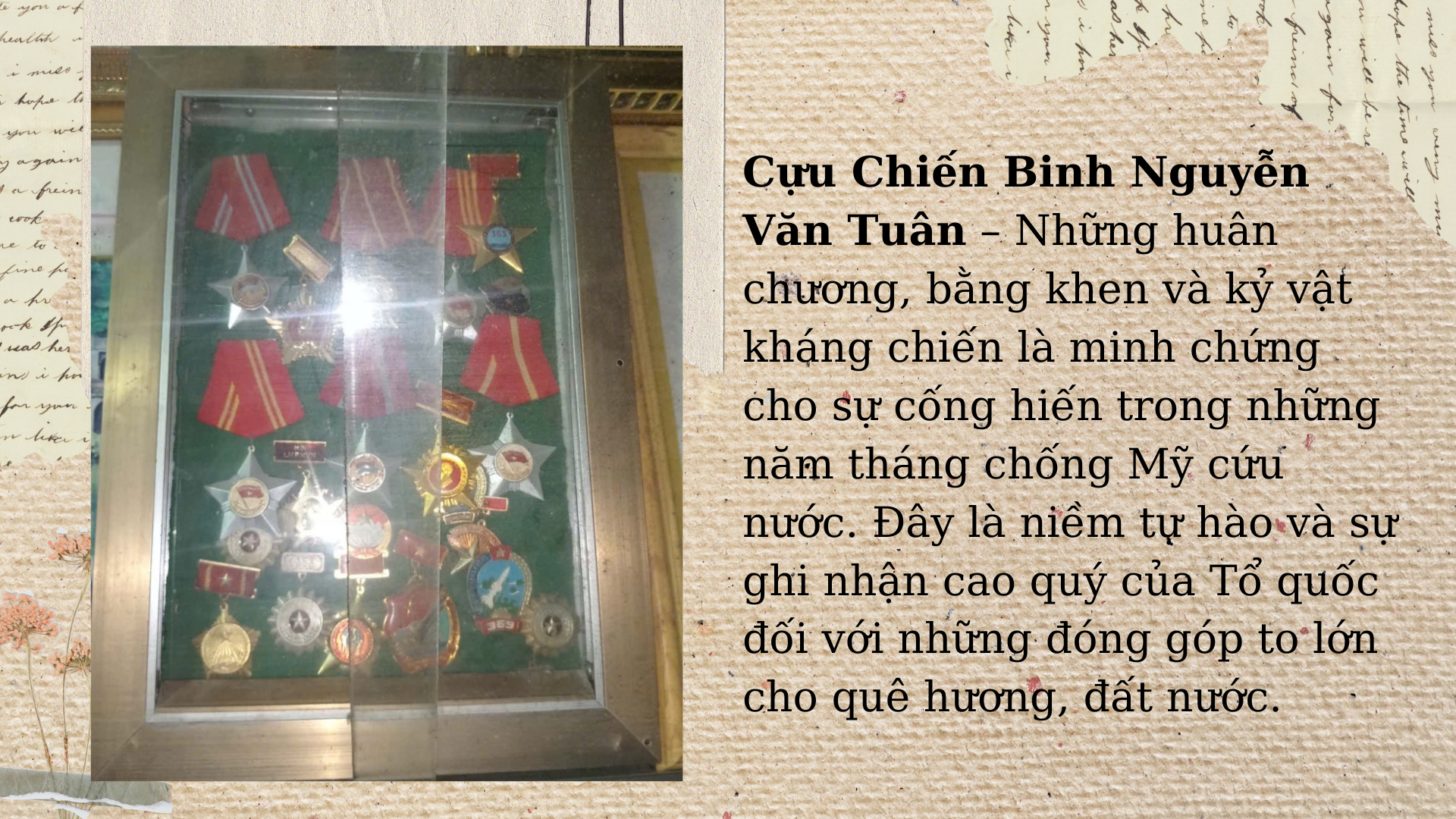 NHỮNG HUÂN HUY CHƯƠNG CỦA CỰU CHIẾN BINH NGUYỄN VĂN TUÂN